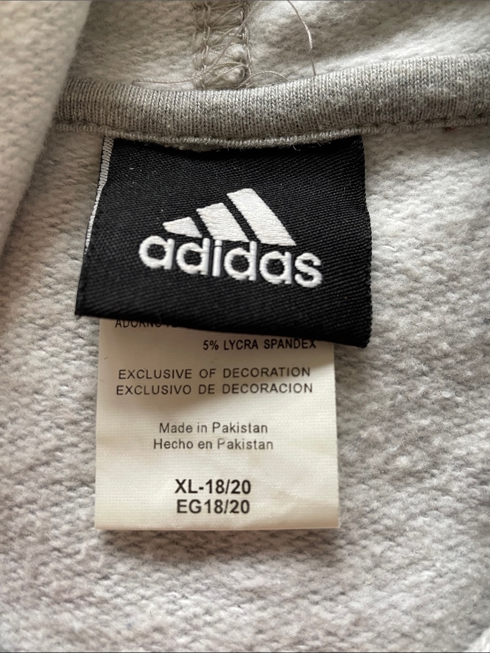 adidas Gray Detroit Pistons Hooded Sweatshirt with Blue & Red Logo - Picture 2 of 3